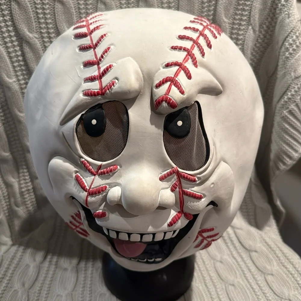 Game Face Baseball Head Halloween latex Mask Velcro closure